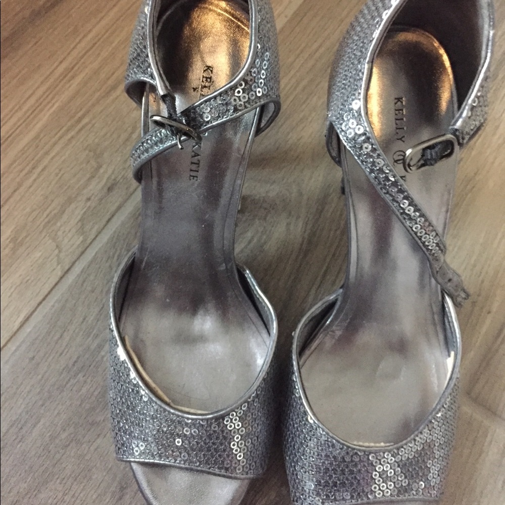 Kelly & Kate Silver Sequin Heels
